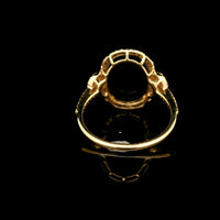 3.56 Ct Oval Mixed Cut Lab Grown Sapphire 14K Gold Ring