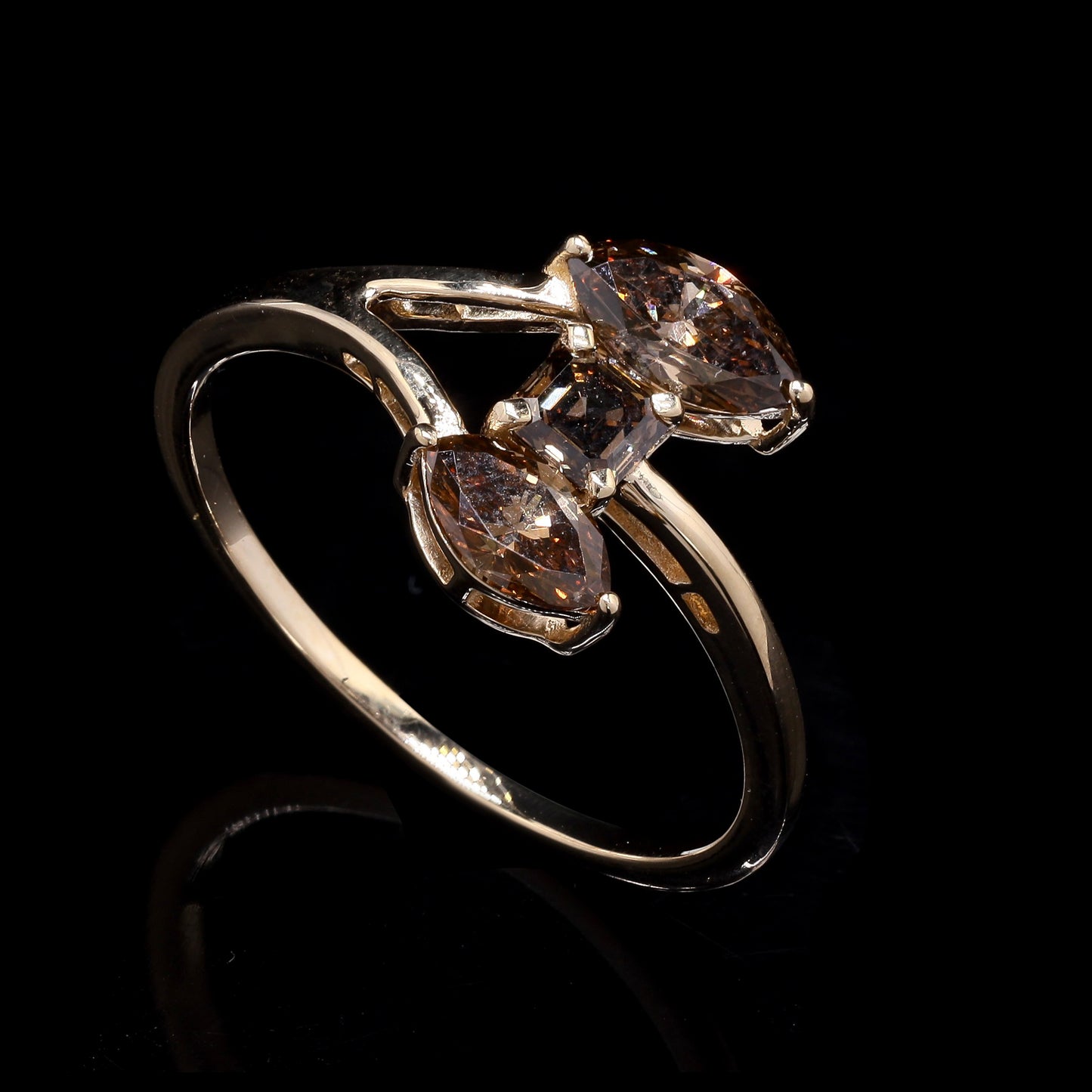 0.91 Ct Marquise Fancy Diamond 14K Gold Ring