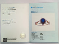 1.71 Ct Pear Mixed Cut Natural Purple Sapphire 14K Gold Ring