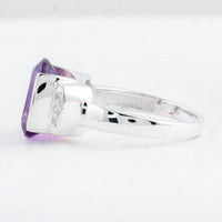 4.27 Ct Oval Amethyst 925 Sterling Silver Ring