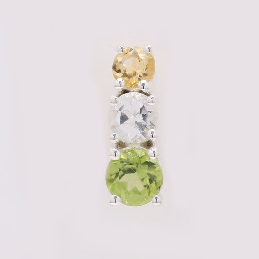 0.60 Ct Round Peridot 925 Silver Pendant