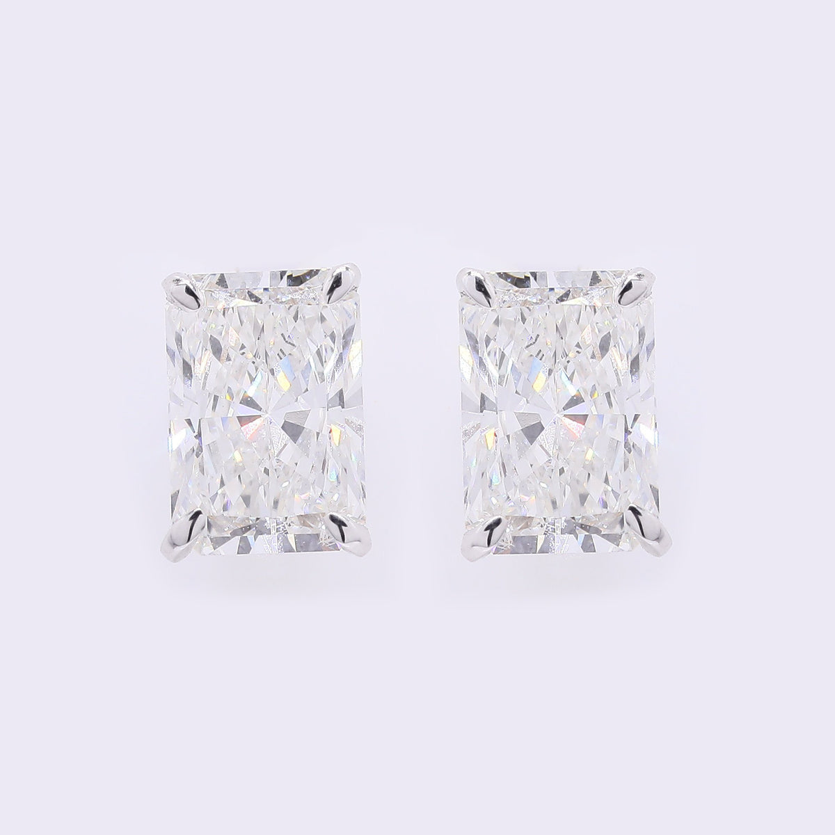 3.86 Carats Lab Grown Diamond 14K Gold Earrings