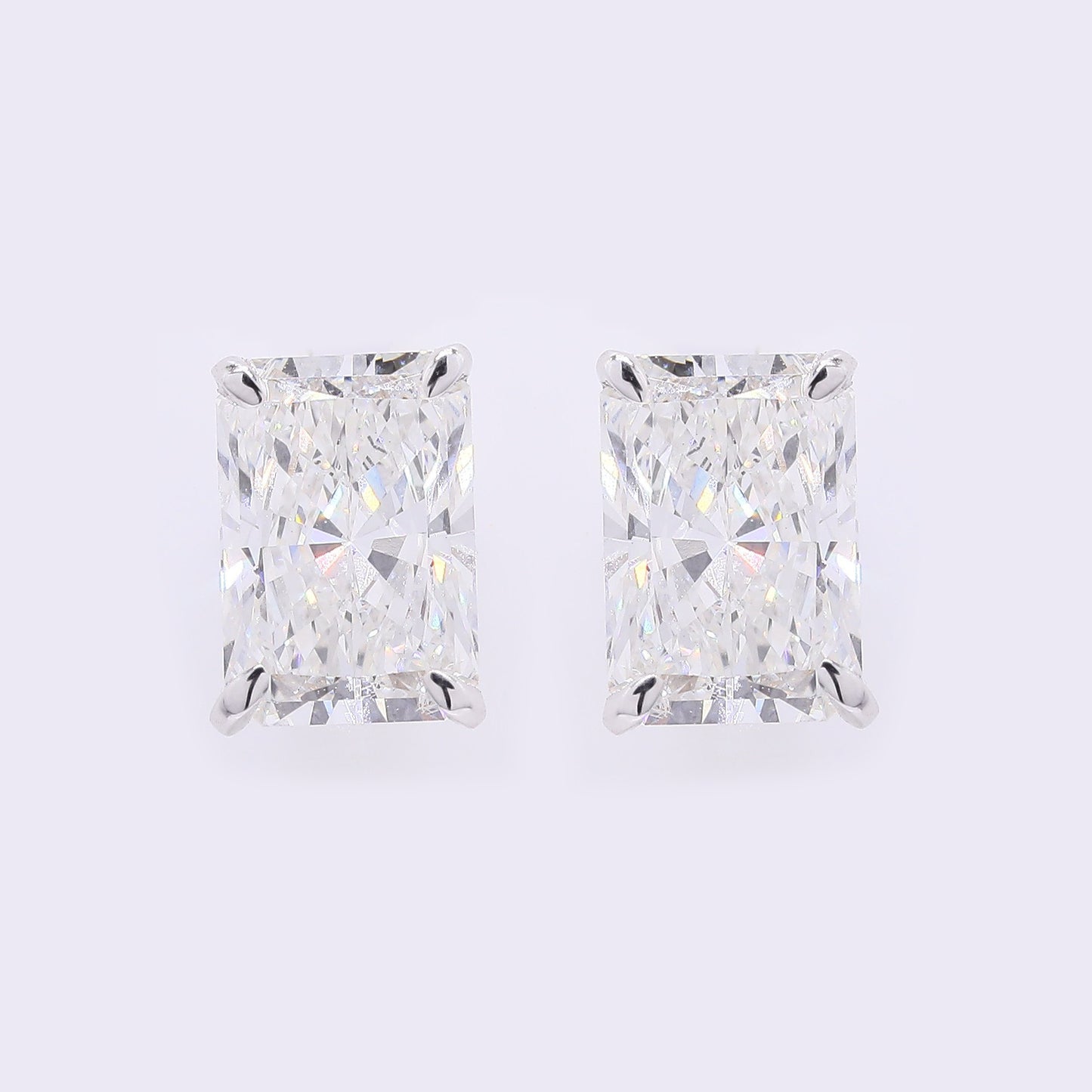 3.86 Carats Lab Grown Diamond 14K Gold Earrings