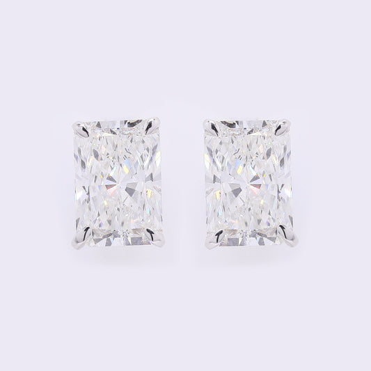 3.86 Carats Lab Grown Diamond 14K Gold Earrings