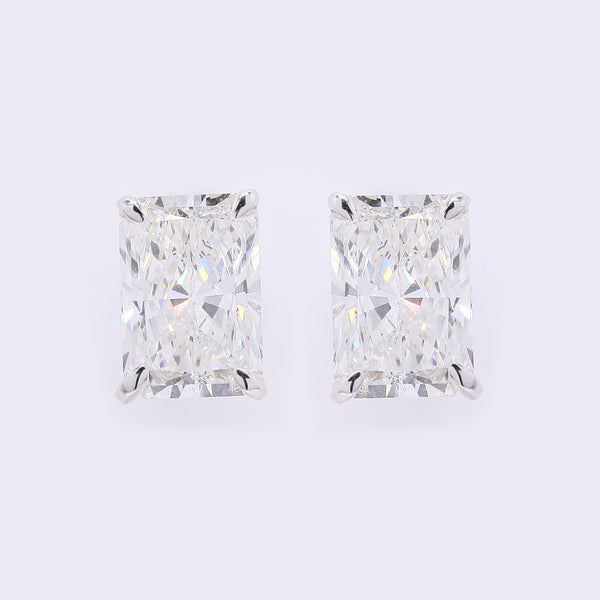 3.86 Carats Lab Grown Diamond 14K Gold Earrings