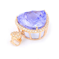 6.81 Ct Pear Mixed Cut Natural Tanzanite 14K Gold Pendant