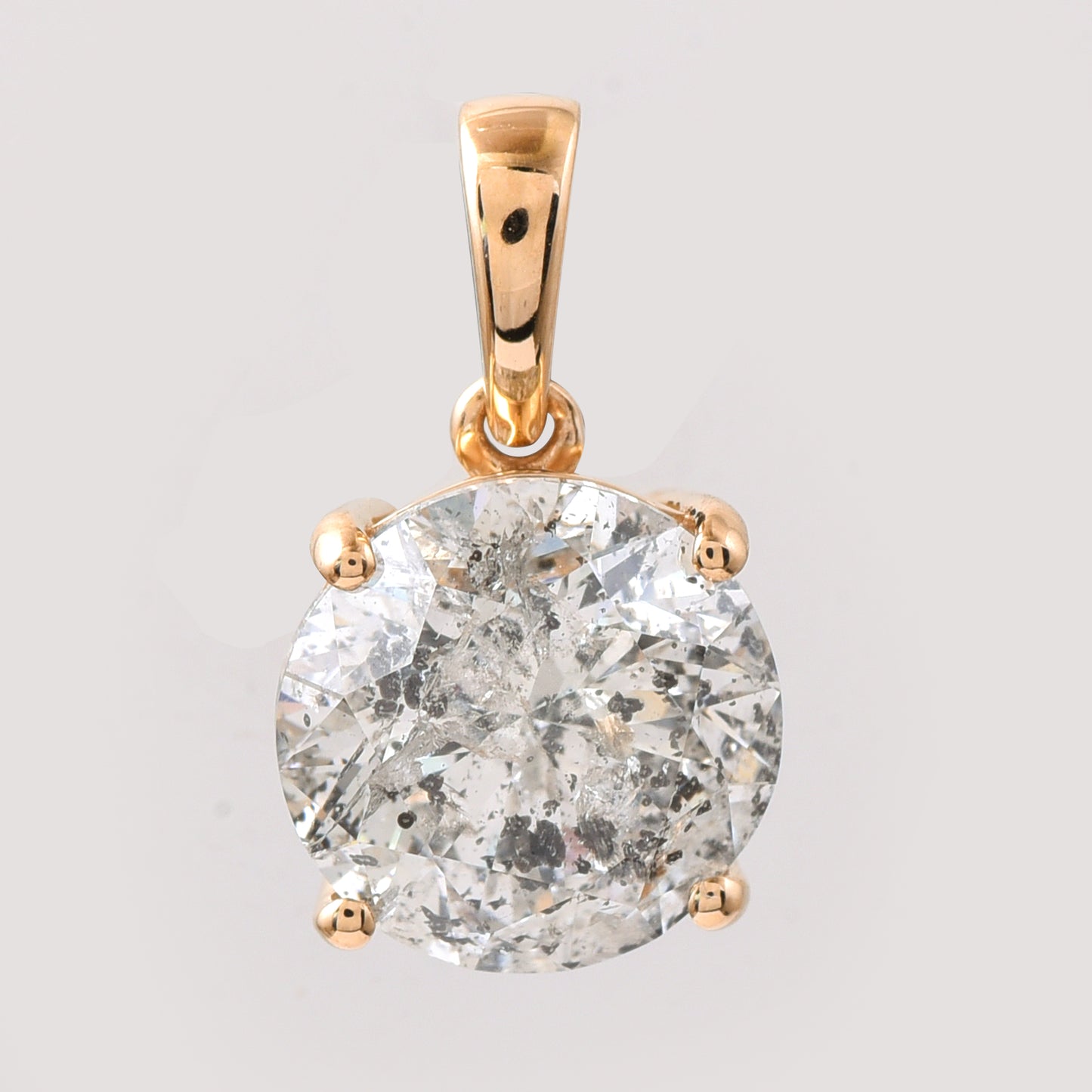 2.08 Ct Round Diamond 14K Gold Pendant