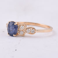 1.38 Ct Oval Natural Sapphire 14K Gold Ring