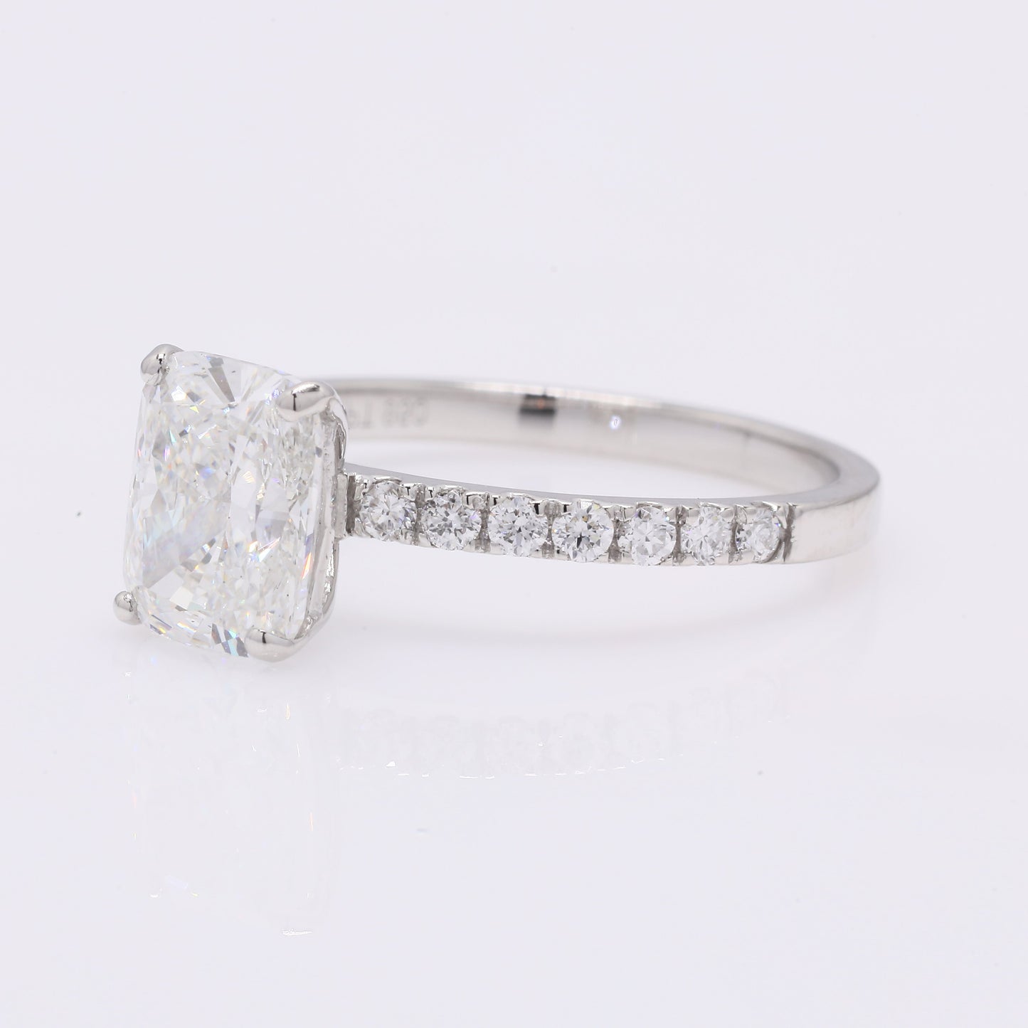 2.13 Ct Cushion Modified Brilliant Lab Grown Diamond 950 Platinum Ring