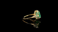 3.08 Ct Octagon Natural Emerald 14K Gold Ring