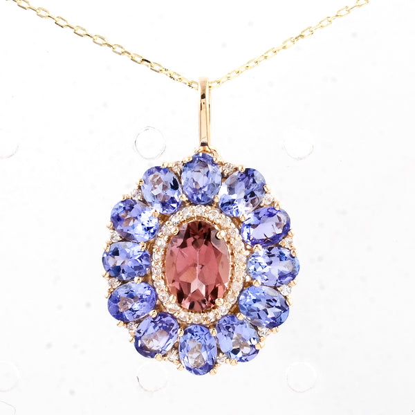 2.89 Ct Oval Tourmaline 14K Gold Pendant