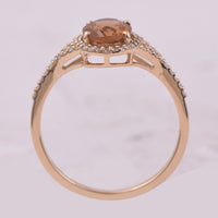 1.43 Ct Oval Mixed Cut Natural Tourmaline 14K Gold Ring
