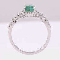 1.30 Ct Octagon Step Cut Natural Emerald 950 Platinum Ring