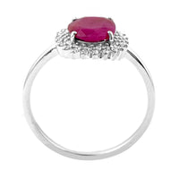 1.58 Ct Oval Mixed Cut Natural Ruby 950 Platinum Ring
