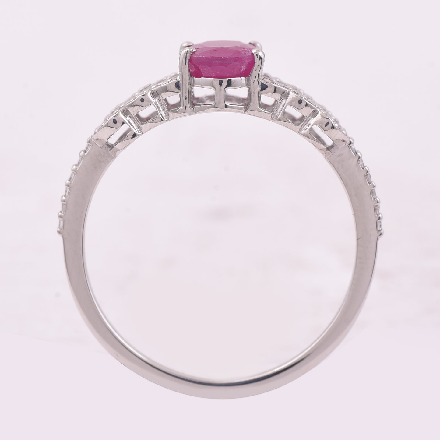 1.14 Ct Oval Mixed Cut Natural Ruby 950 Platinum Ring