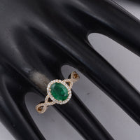 1.44 Ct Oval Emerald 9K Gold Ring