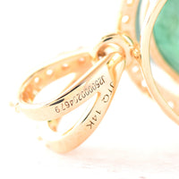 7.94 Ct Oval Mixed Cut Natural Emerald 14K Gold Pendant