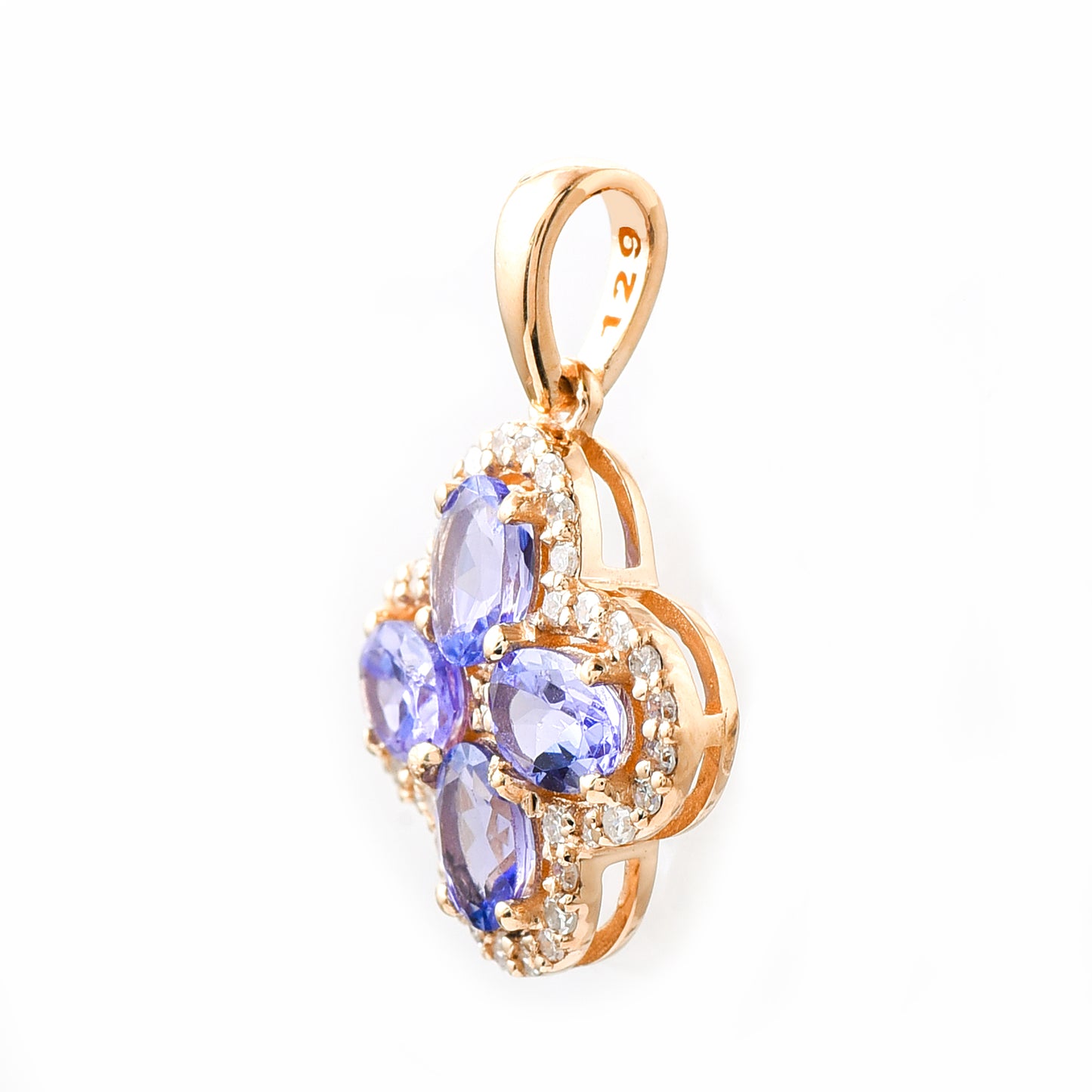 0.87 Ct Oval Mixed Cut Natural Tanzanite 14K Gold Pendant