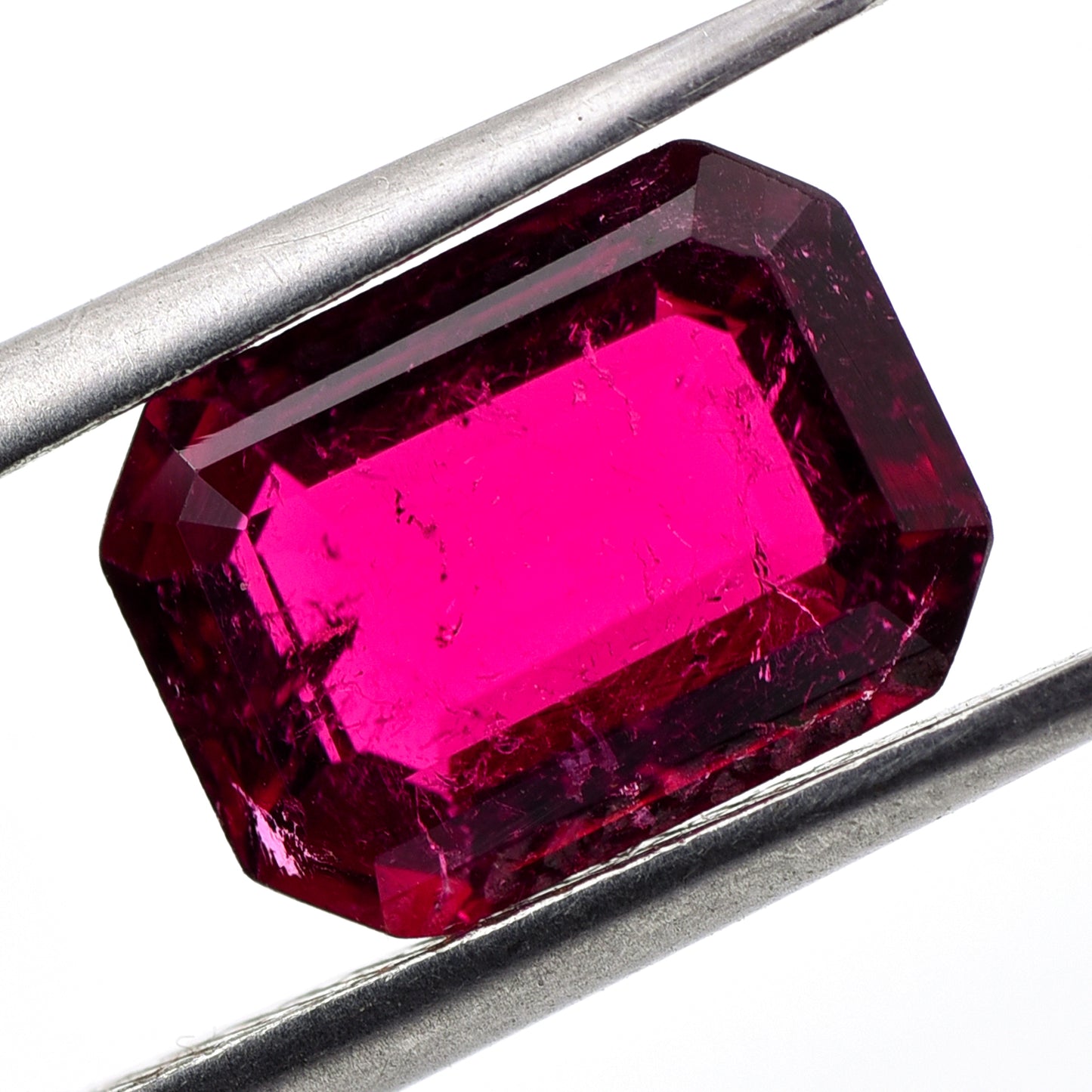 2.76 Natural Tourmaline Rubellite Emerald Cut Gemstone