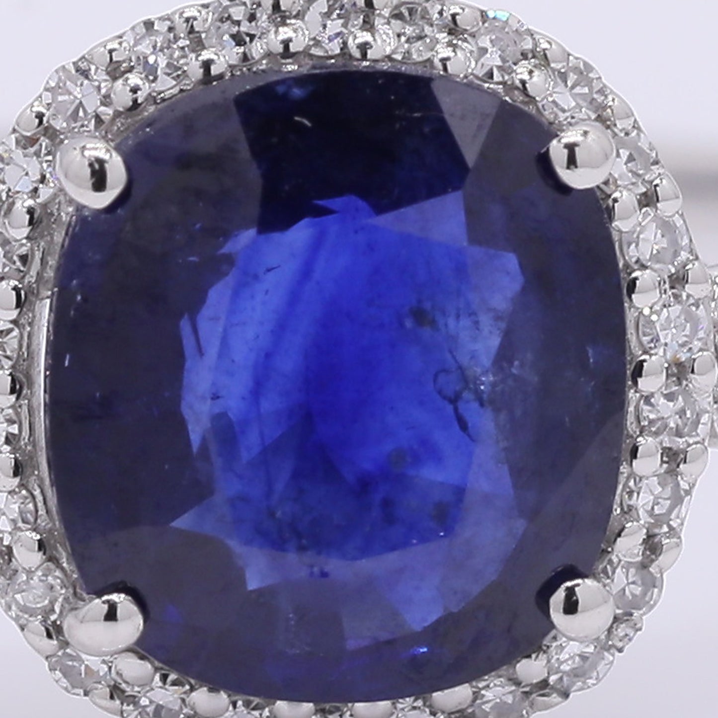 1.70 Ct Cushion Mixed Cut Natural Sapphire 950 Platinum Ring