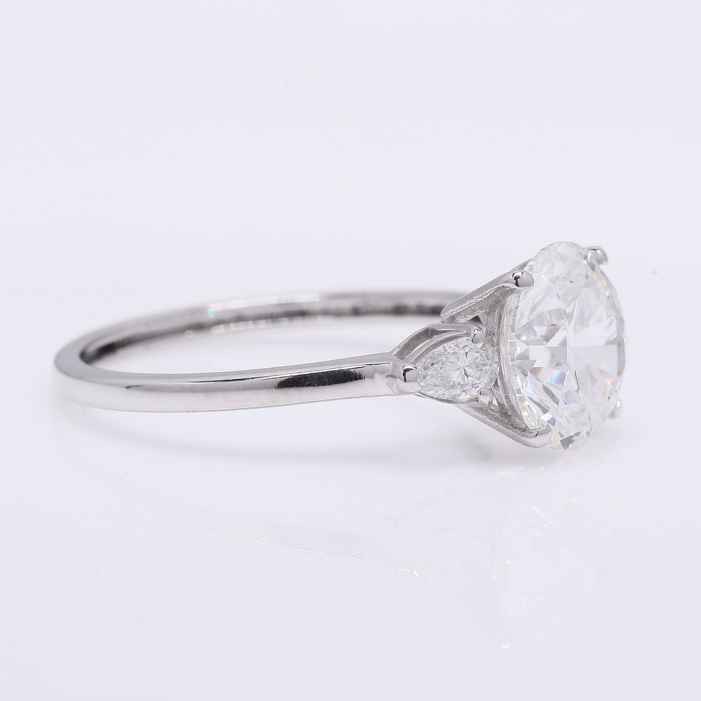 2.63 Ct Round Brilliant Lab Grown Diamond 950 Platinum Ring