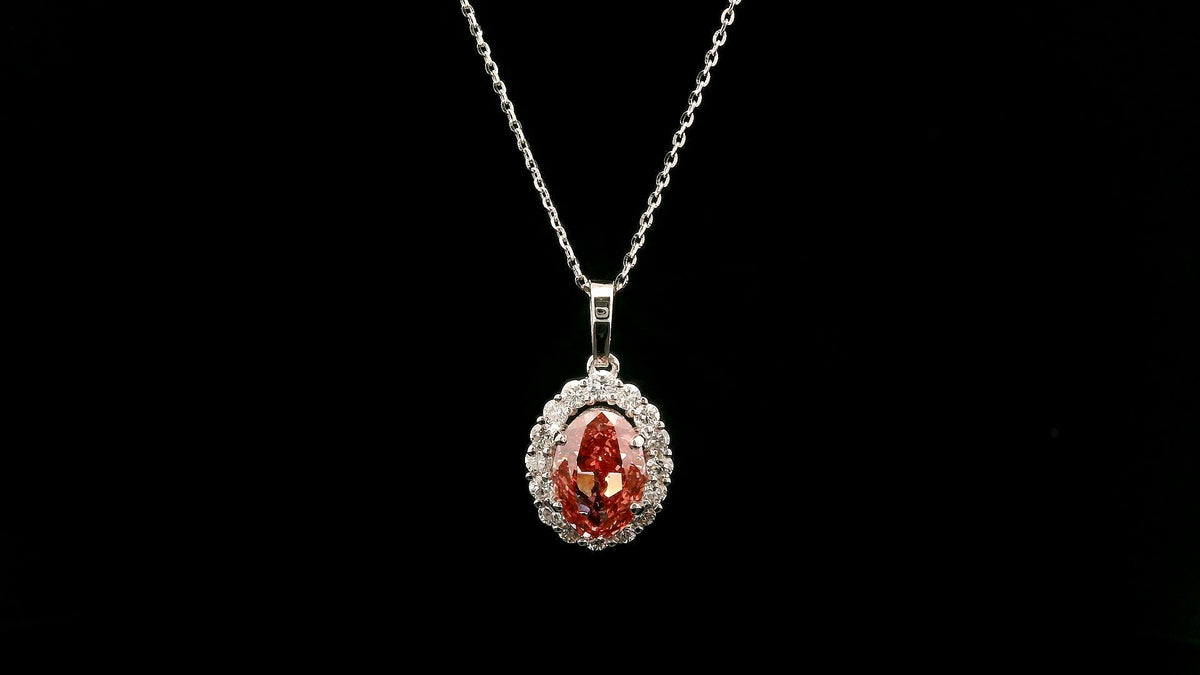 2.51 Carats Pink Lab Grown Diamond 14K Gold Pendant