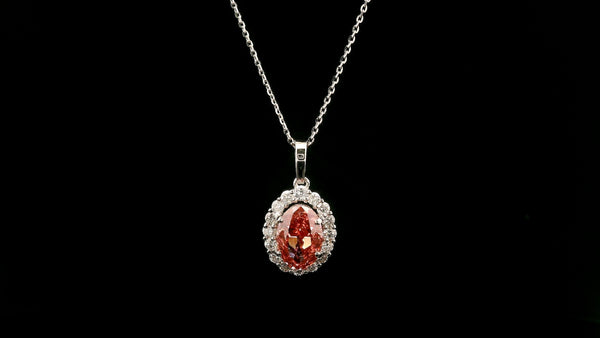 2.51 Carats Pink Lab Grown Diamond 14K Gold Pendant