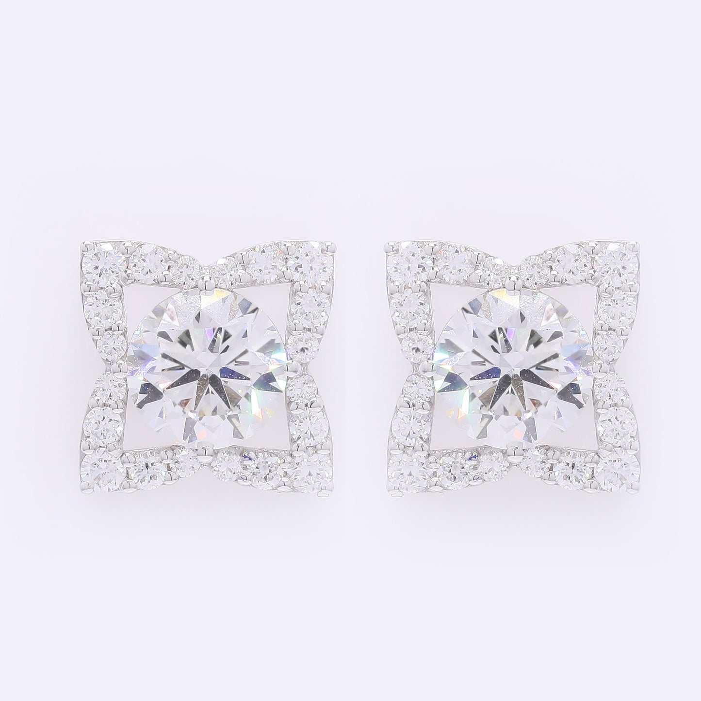 3.83 Carats Lab Grown Diamond 14K Gold Earrings
