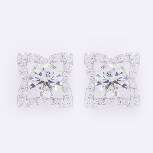 3.83 Carats Lab Grown Diamond 14K Gold Earrings