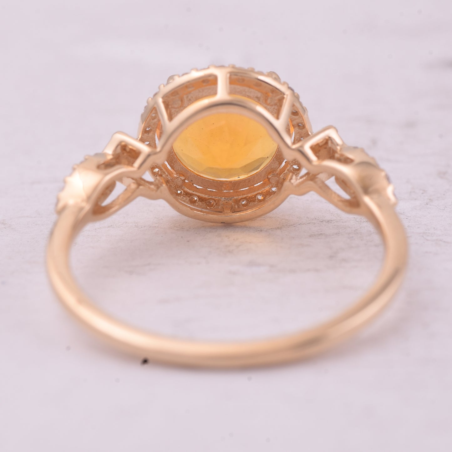 1.34 Ct Round Mixed Cut Natural Fire Opal 14K Gold Ring
