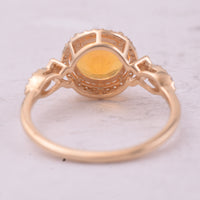 1.34 Ct Round Mixed Cut Natural Fire Opal 14K Gold Ring
