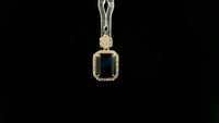 3.29 Ct Octagon Natural Sapphire 14K Gold Pendant
