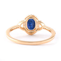 1.55 Ct Oval Mixed Cut Natural Sapphire 14K Gold Ring