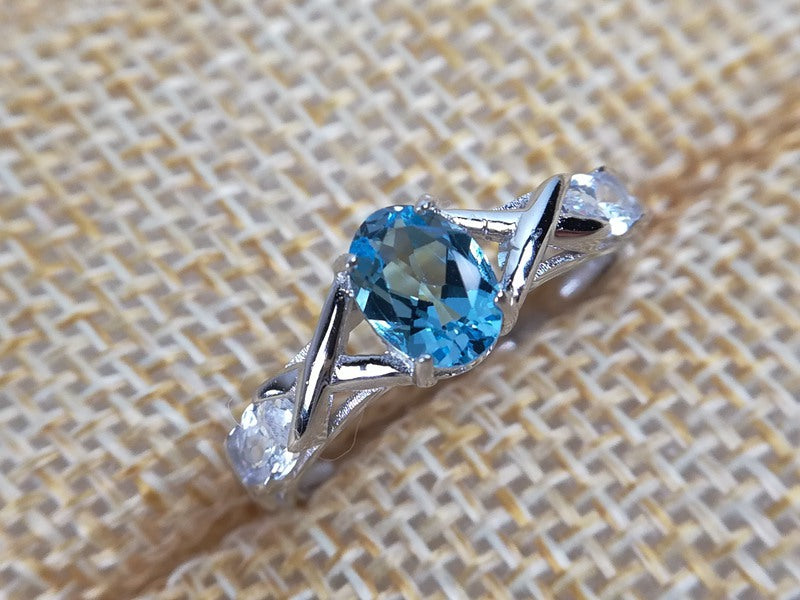 Blue Topaz 925 Sterling Silver Ring