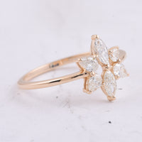 0.58 Ct Marquise, Pear Natural Diamond 14K Gold Ring