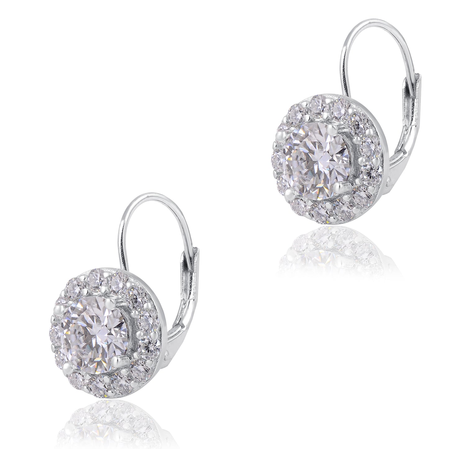 2.35 Ct Round Moissanite 925 Sterling Silver Earrings