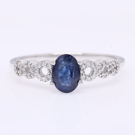 1.24 Ct Oval Mixed Cut Natural Sapphire 950 Platinum Ring