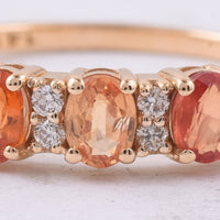 1.22 Ct Oval Natural Multi-Coloured Sapphire 14K Gold Ring