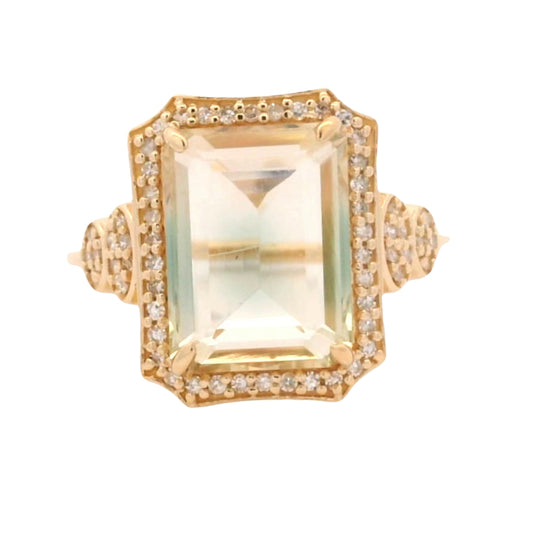 3.58 Ct Octagon Oregon Sunstone 14K Gold Ring