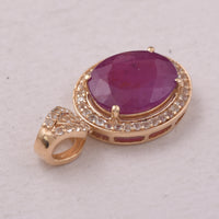 2.95 Ct Oval Ruby 9K Gold Pendant
