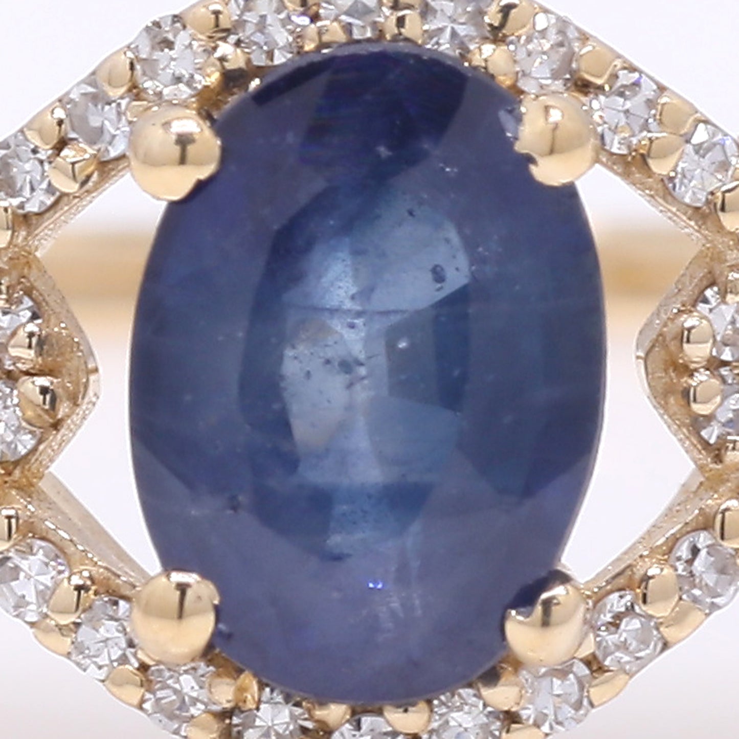 1.31 Ct Oval Mixed Cut Natural Sapphire 14K Gold Ring