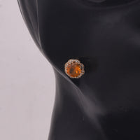 1.16 Ct Round Mixed Cut Natural Fire Opal 14K Gold Earrings