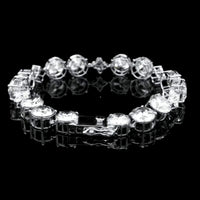 27.08 Ct Round Lab Grown Diamond 14K Gold Bracelet