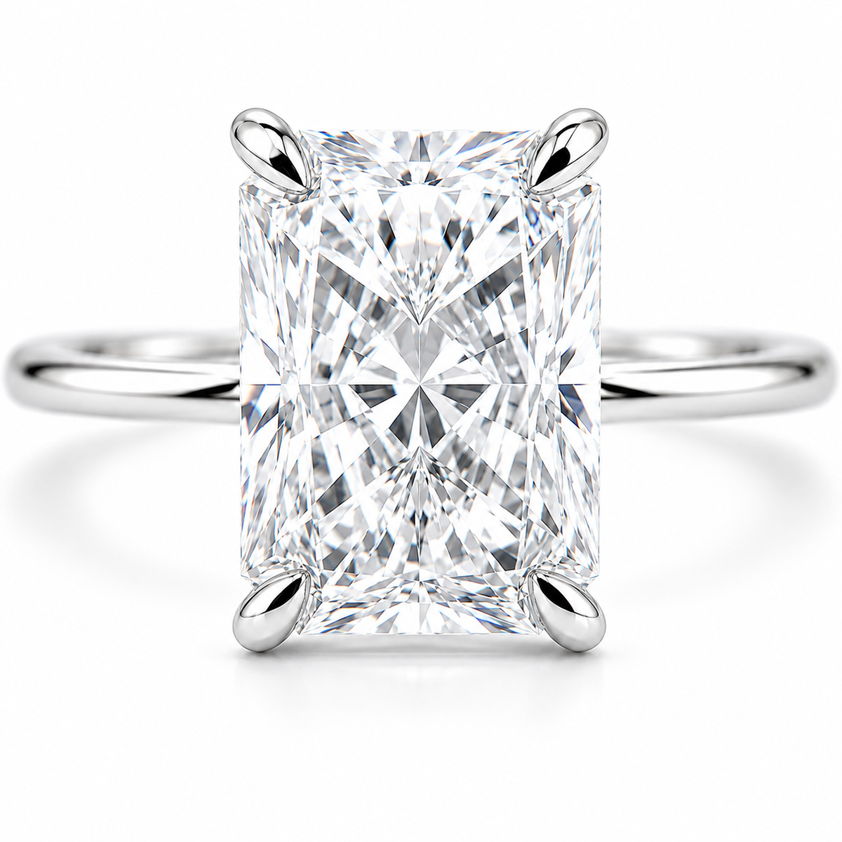 2.78 Ct Octagon Lab Grown Diamond 950 Platinum Ring