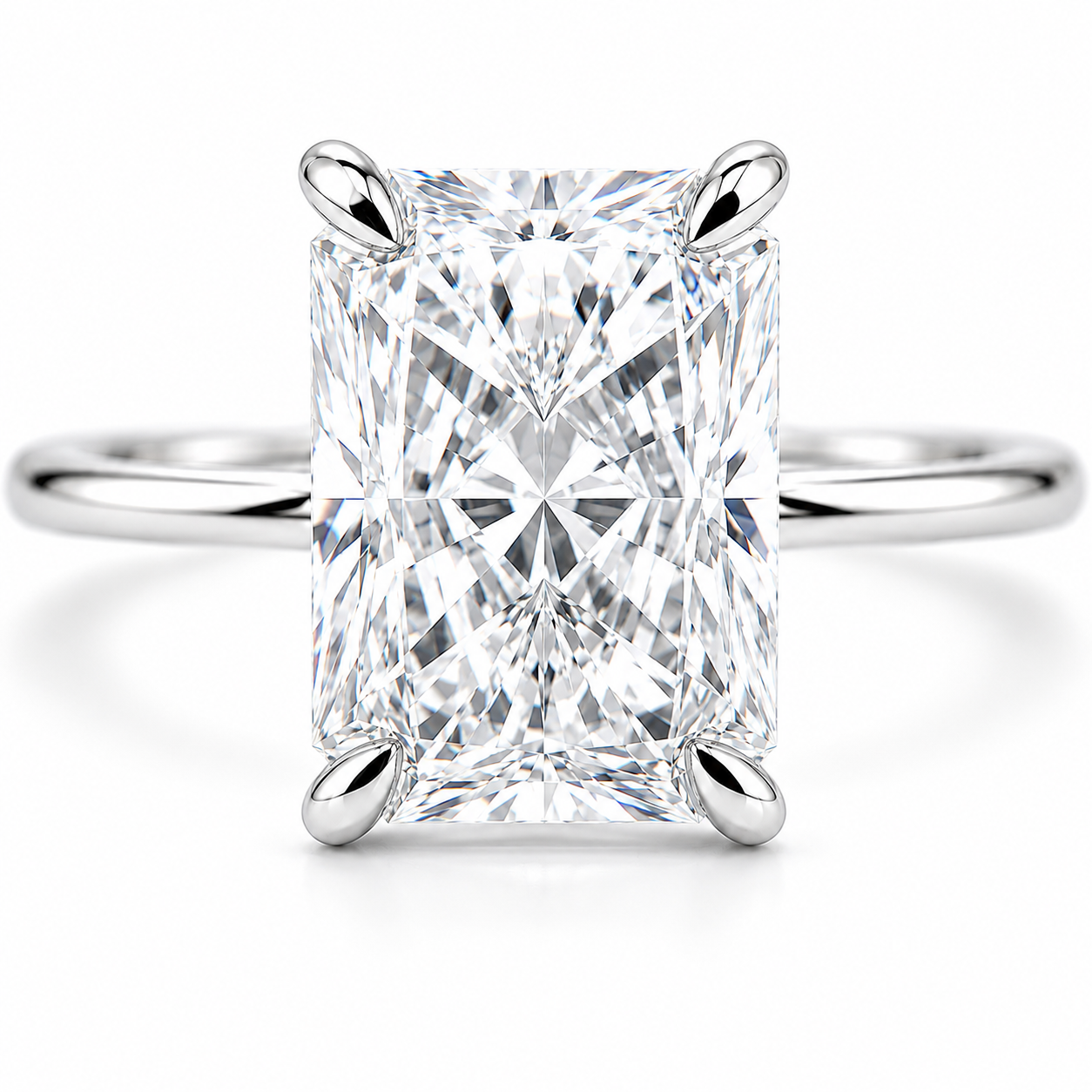2.78 Ct Octagon Lab Grown Diamond 950 Platinum Ring