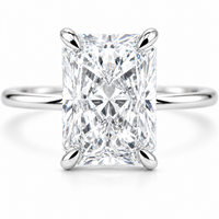 2.78 Ct Octagon Lab Grown Diamond 950 Platinum Ring
