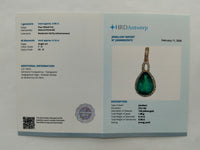 3.20 Ct Pear Mixed Cut Natural Emerald 14K Gold Pendant