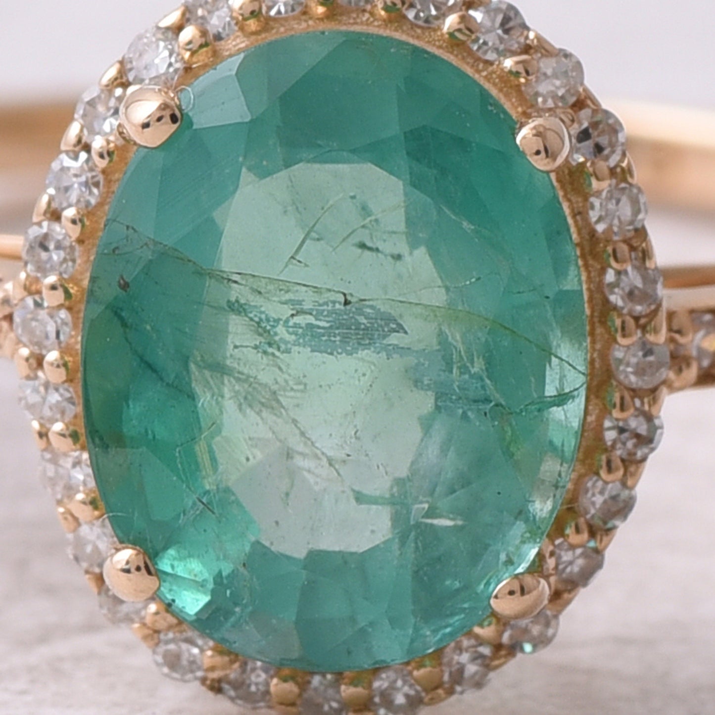 1.96 Ct Oval Natural Emerald 14K Gold Ring