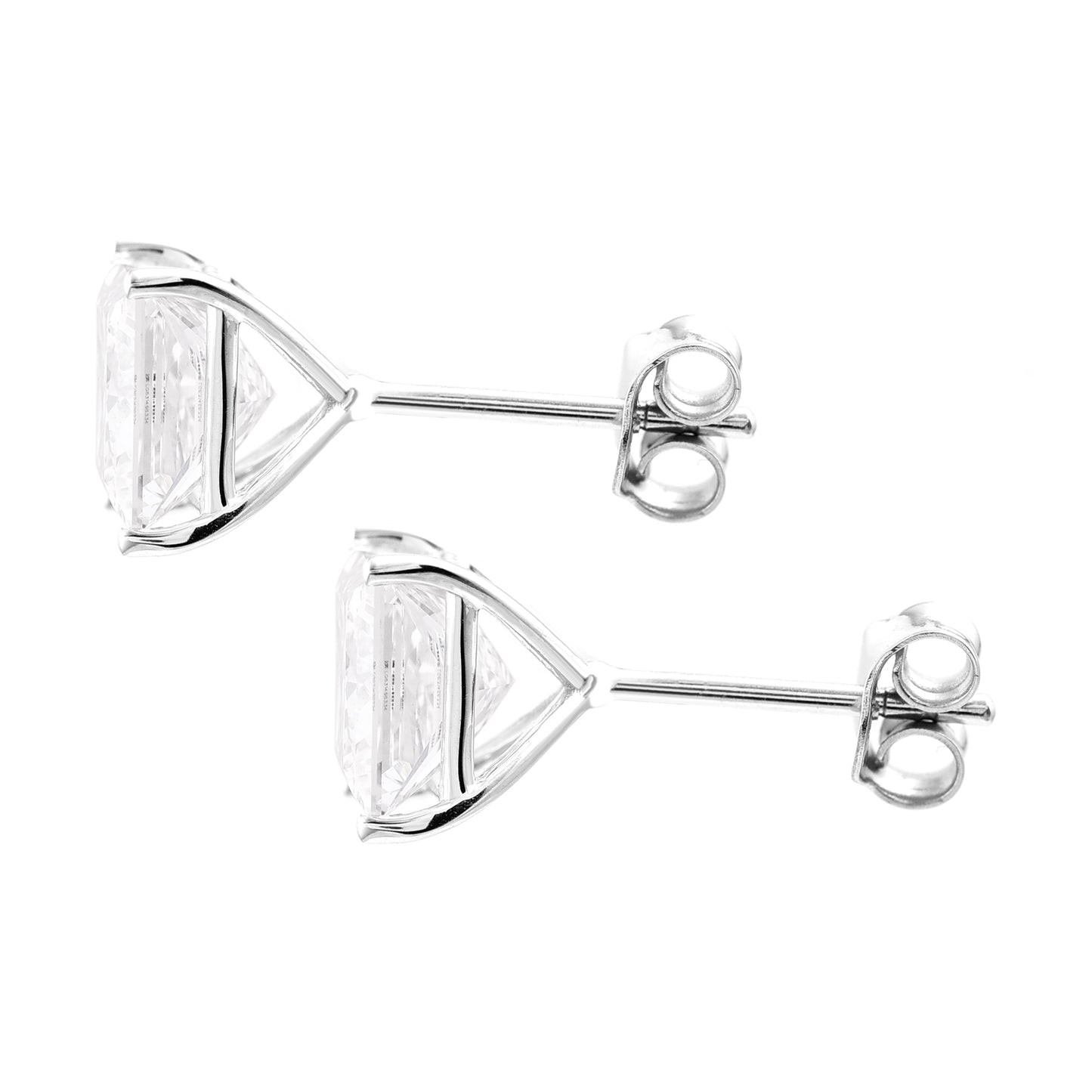 3.82 Carats Lab Grown Diamond 14K Gold Earrings