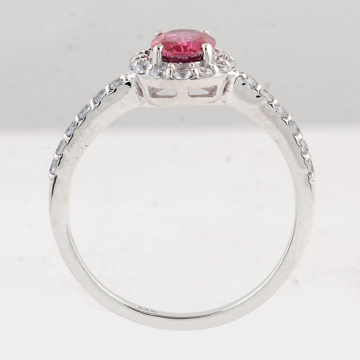 1.56 Ct Oval Pink Topaz 925 Sterling Silver Ring